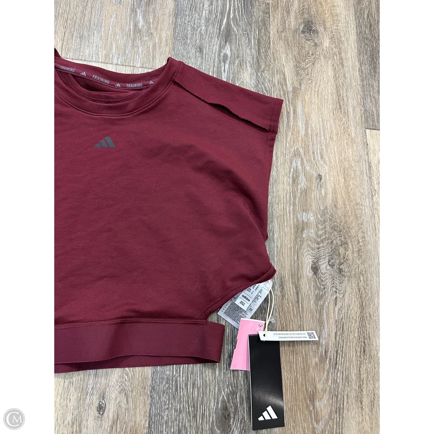 Athletic Top Short Sleeve By Adidas In Red, Size: Xs