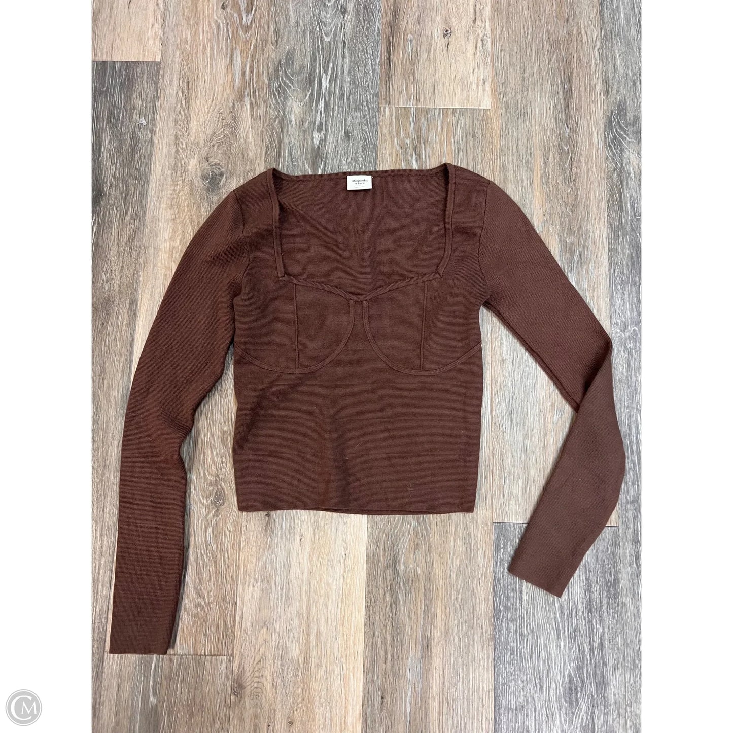Top Long Sleeve By Abercrombie And Fitch In Brown, Size: S