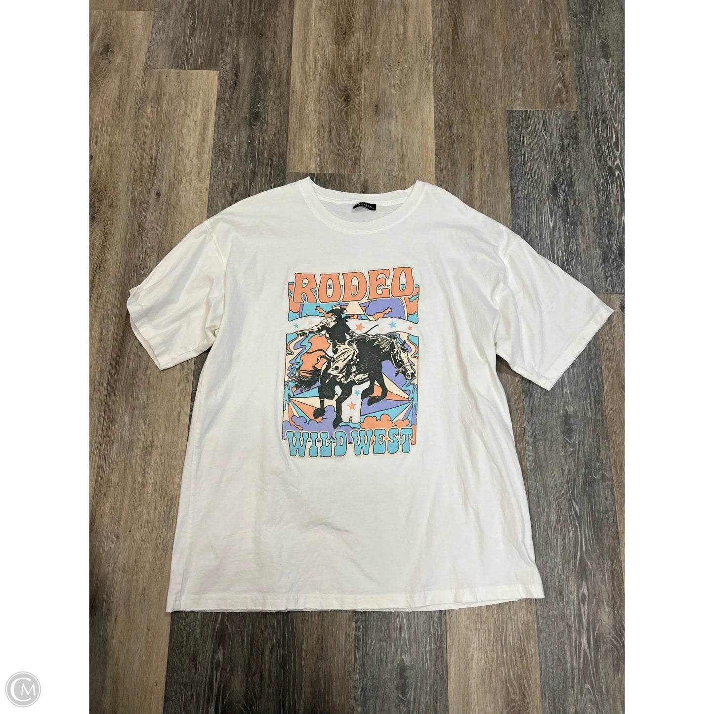 -Top Short Sleeve Tunic By Zutter In White, Size: M/L