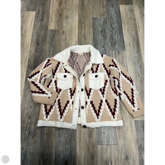 Sweater Cardigan By A Peach In Nautical Print, Size: L