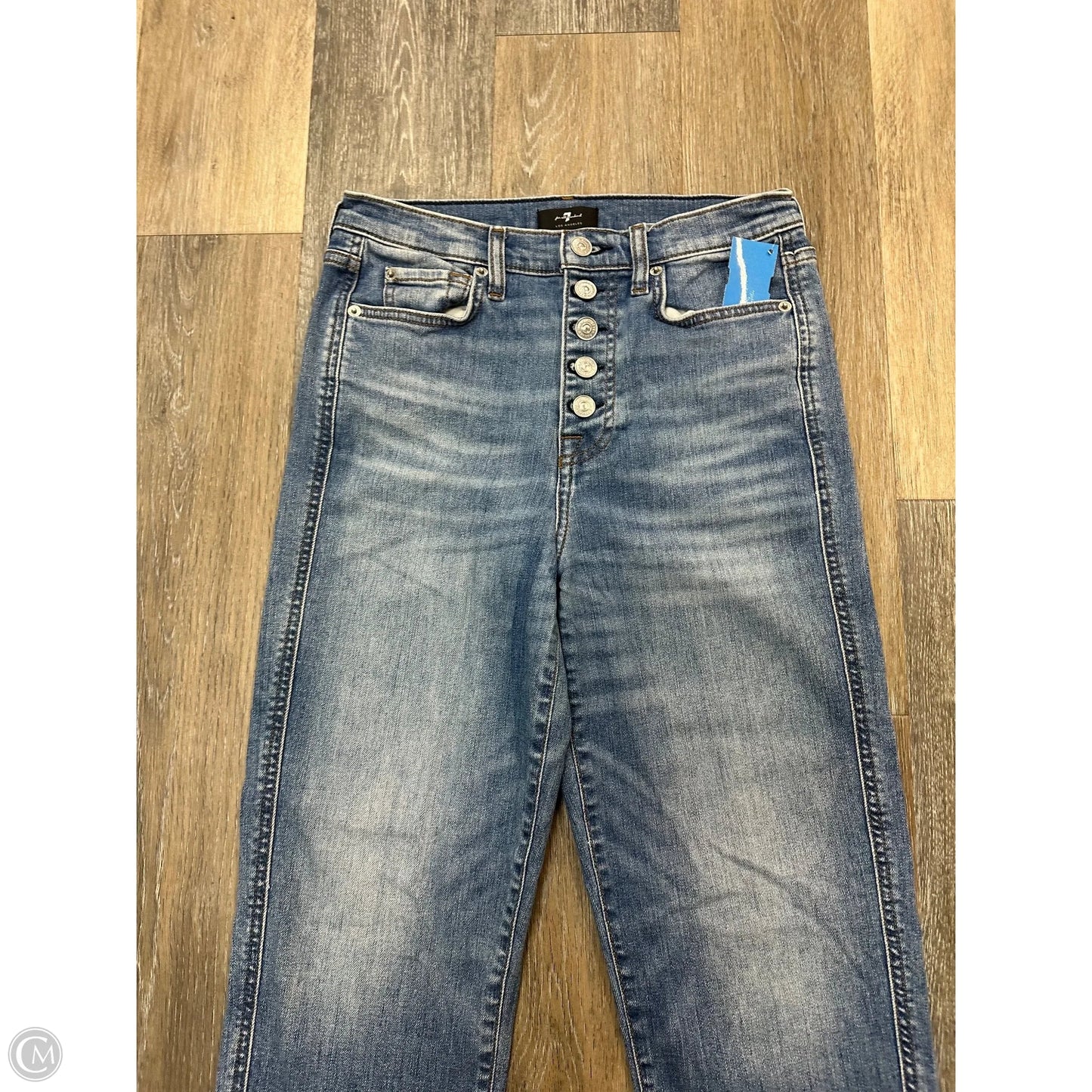 Jeans Straight By 7 For All Mankind In Blue Denim, Size: 4
