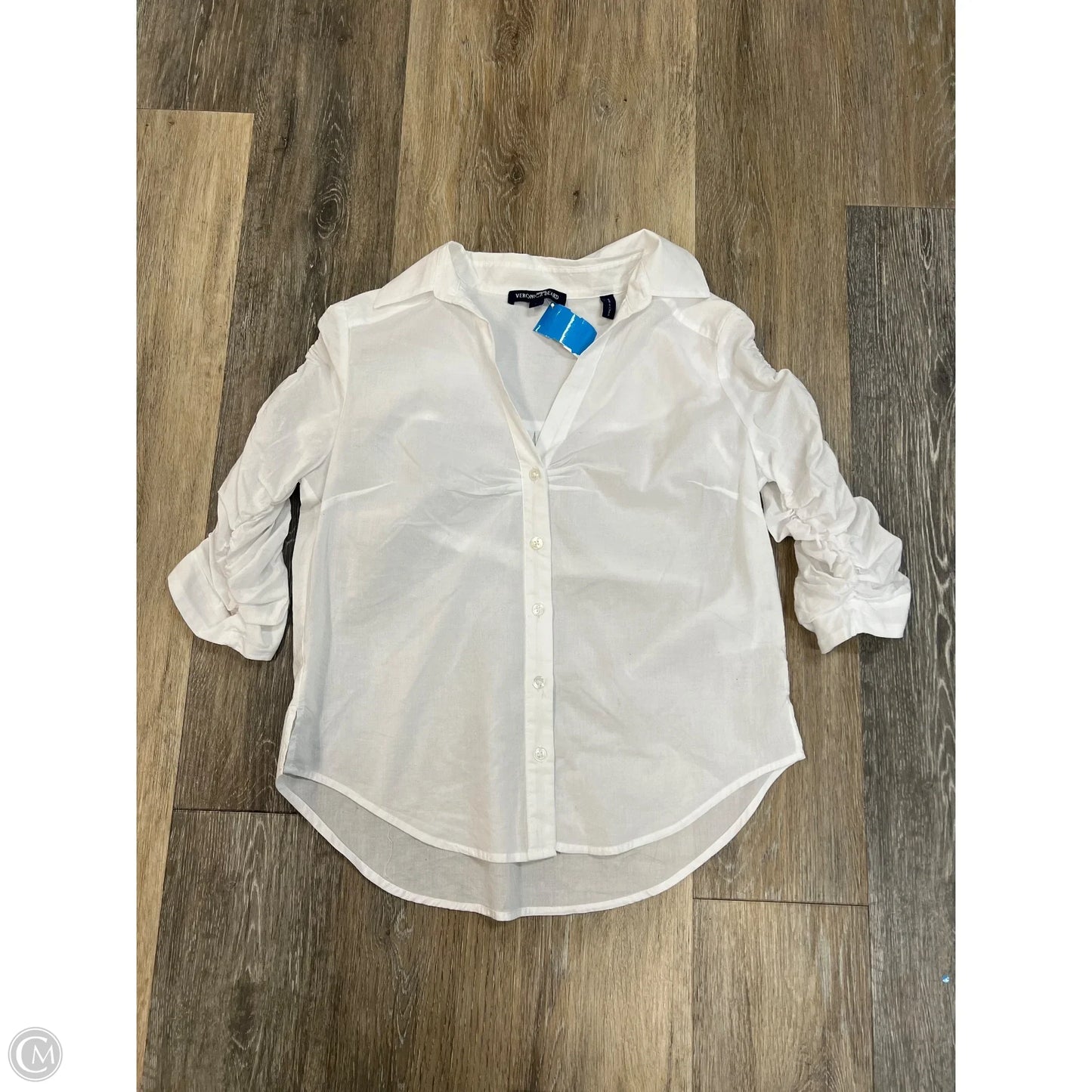 Blouse Short Sleeve By Veronica Beard In White, Size: S