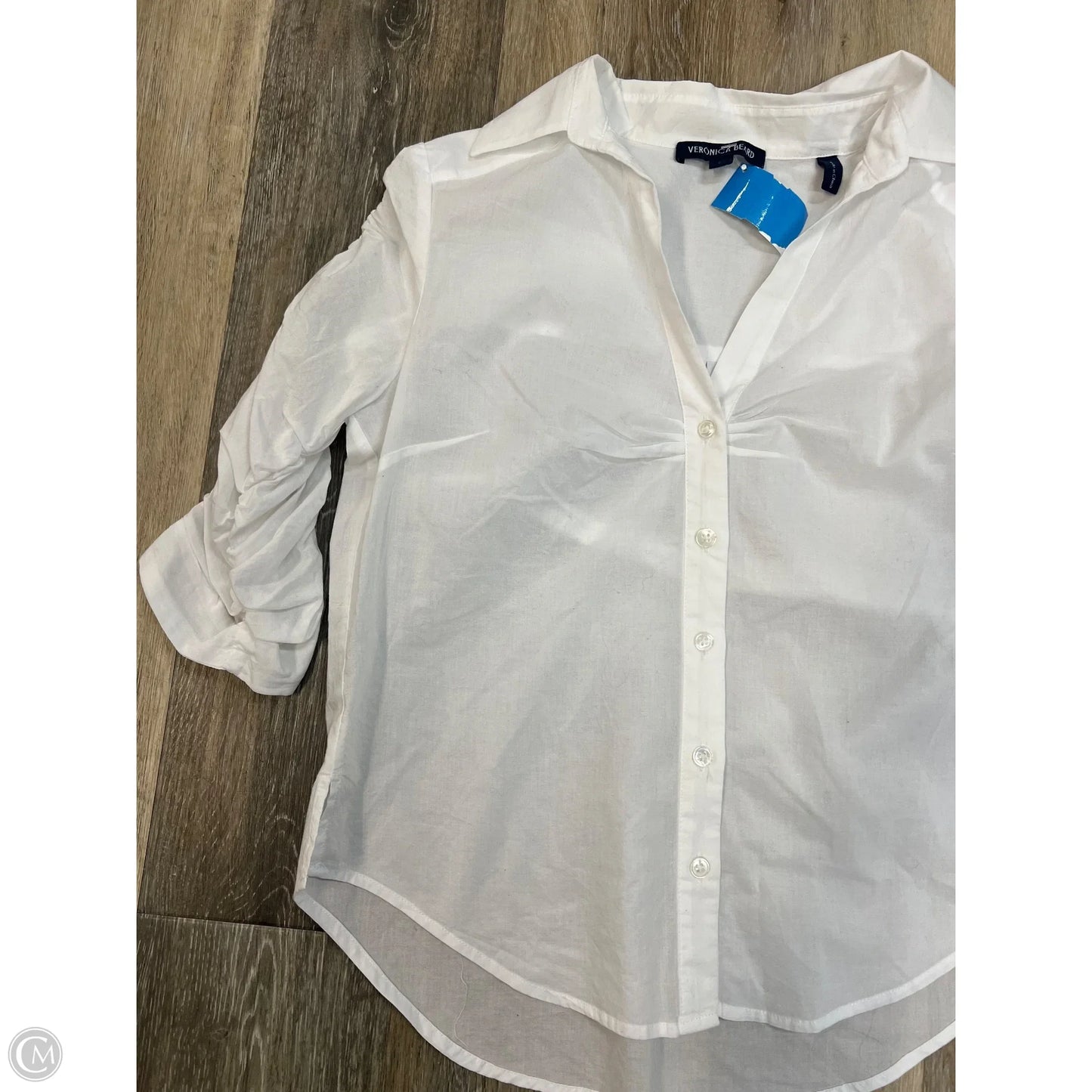 Blouse Short Sleeve By Veronica Beard In White, Size: S