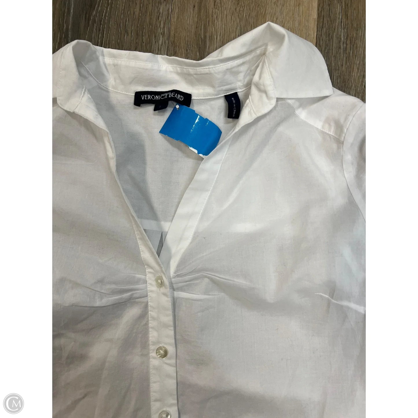 Blouse Short Sleeve By Veronica Beard In White, Size: S