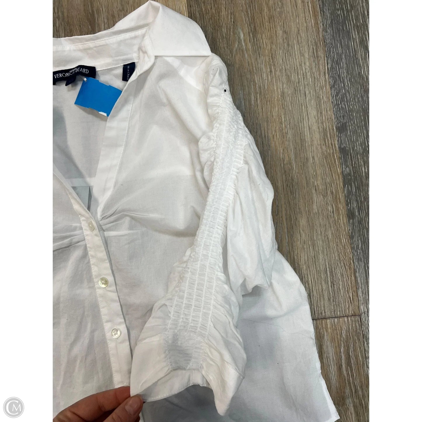 Blouse Short Sleeve By Veronica Beard In White, Size: S