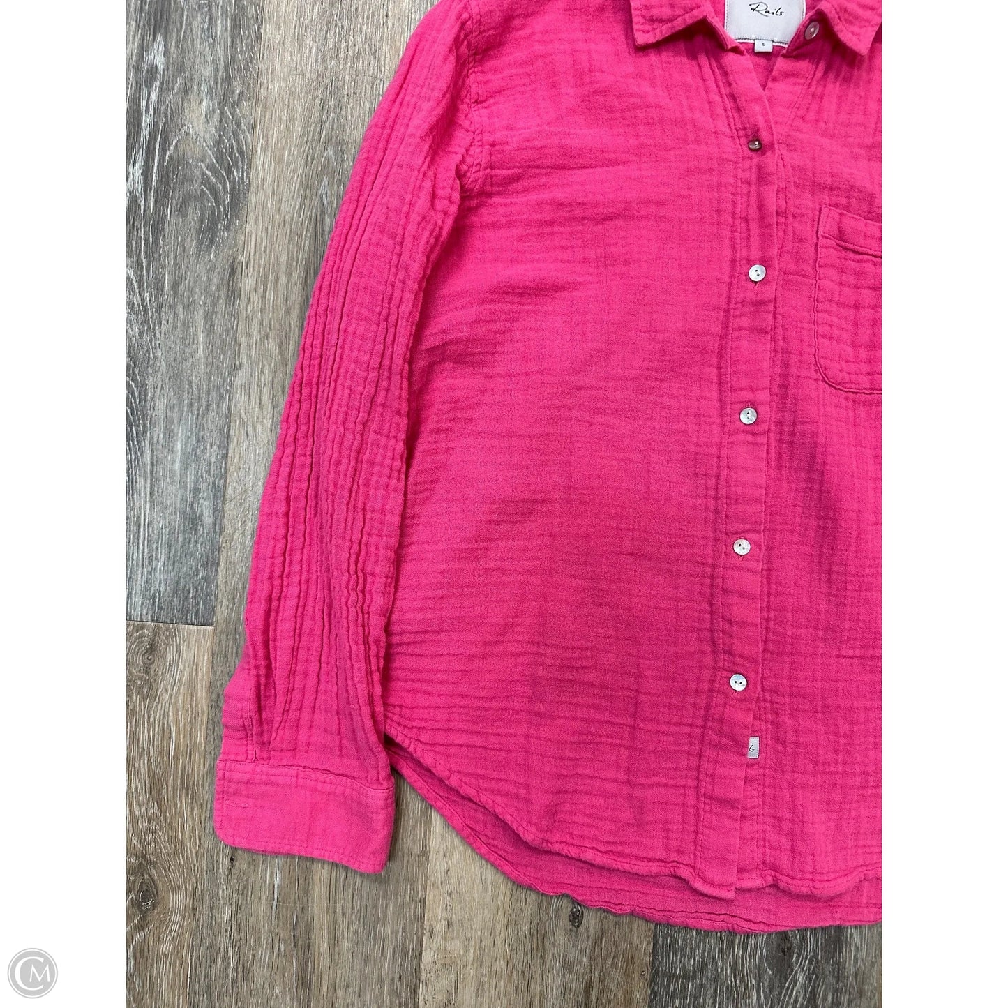 Blouse Long Sleeve By Rails In Pink, Size: S