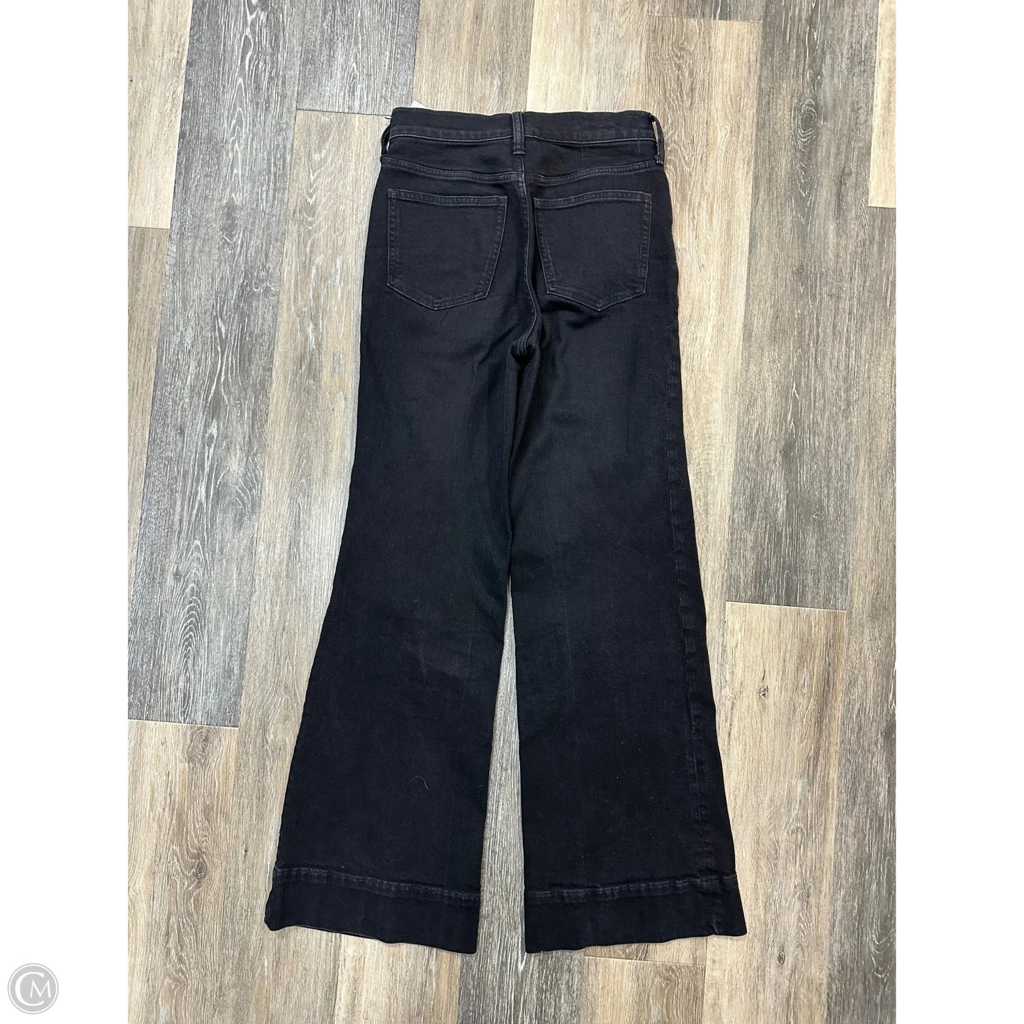 Jeans Wide Leg By J. Crew In Black Denim, Size: 0