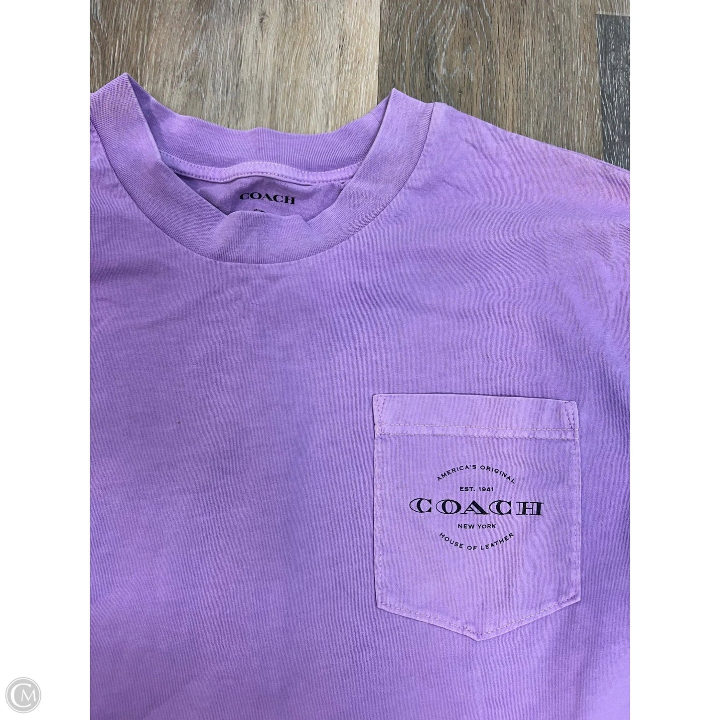 Top Short Sleeve Designer By Coach In Purple, Size: Xxl