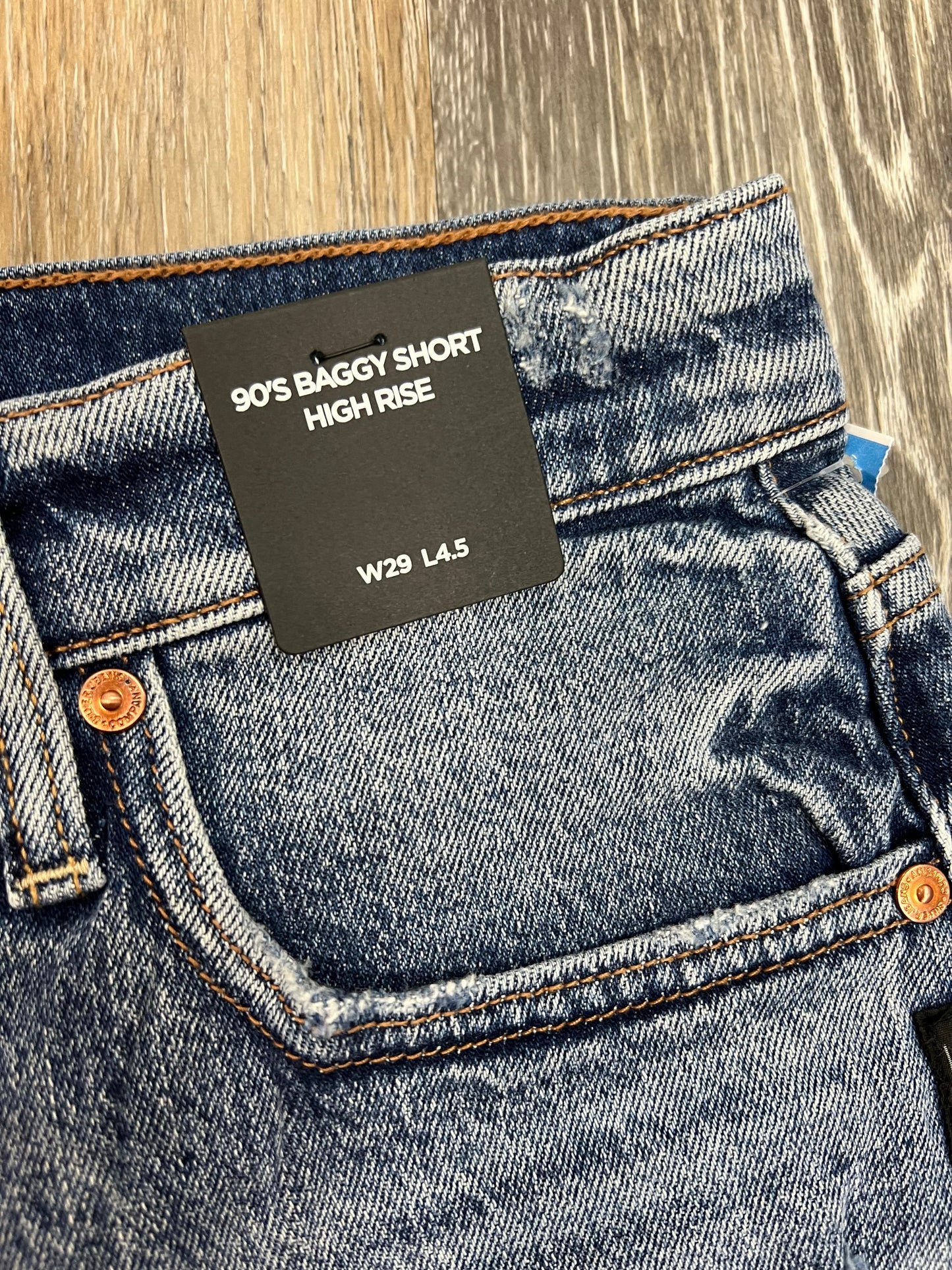 Blue Denim Shorts Silver, Size 8/29