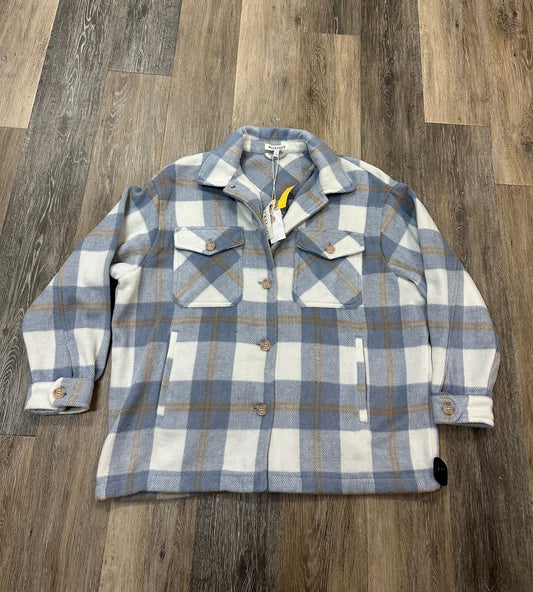 Jacket Shirt By Workshop In Plaid Pattern, Size: L