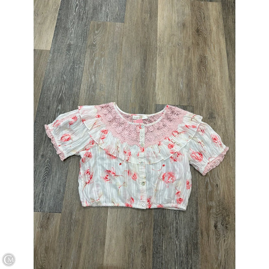 Blouse Short Sleeve By LOVESHACKFANCY In Pink, Size: S