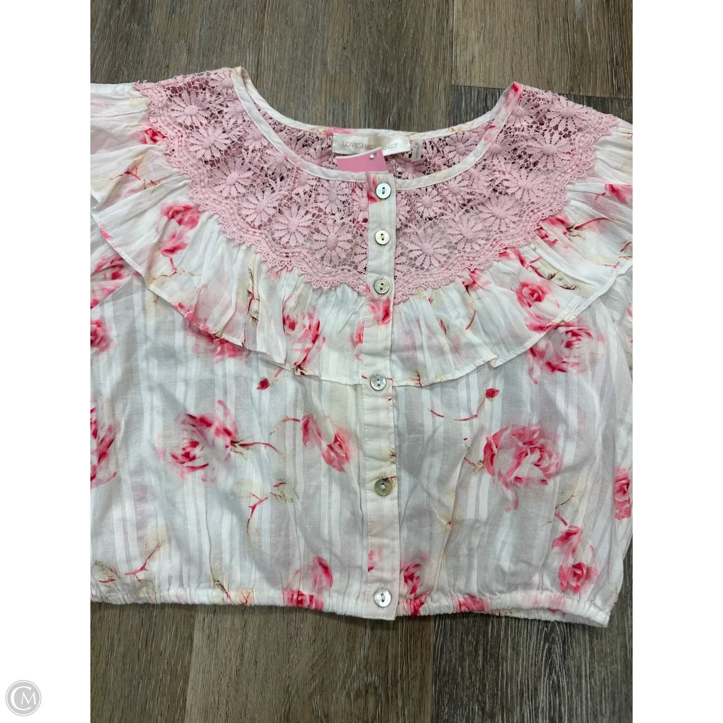 Blouse Short Sleeve By LOVESHACKFANCY In Pink, Size: S