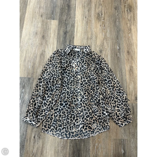 Blouse Long Sleeve By Muy Muy In Animal Print, Size: M