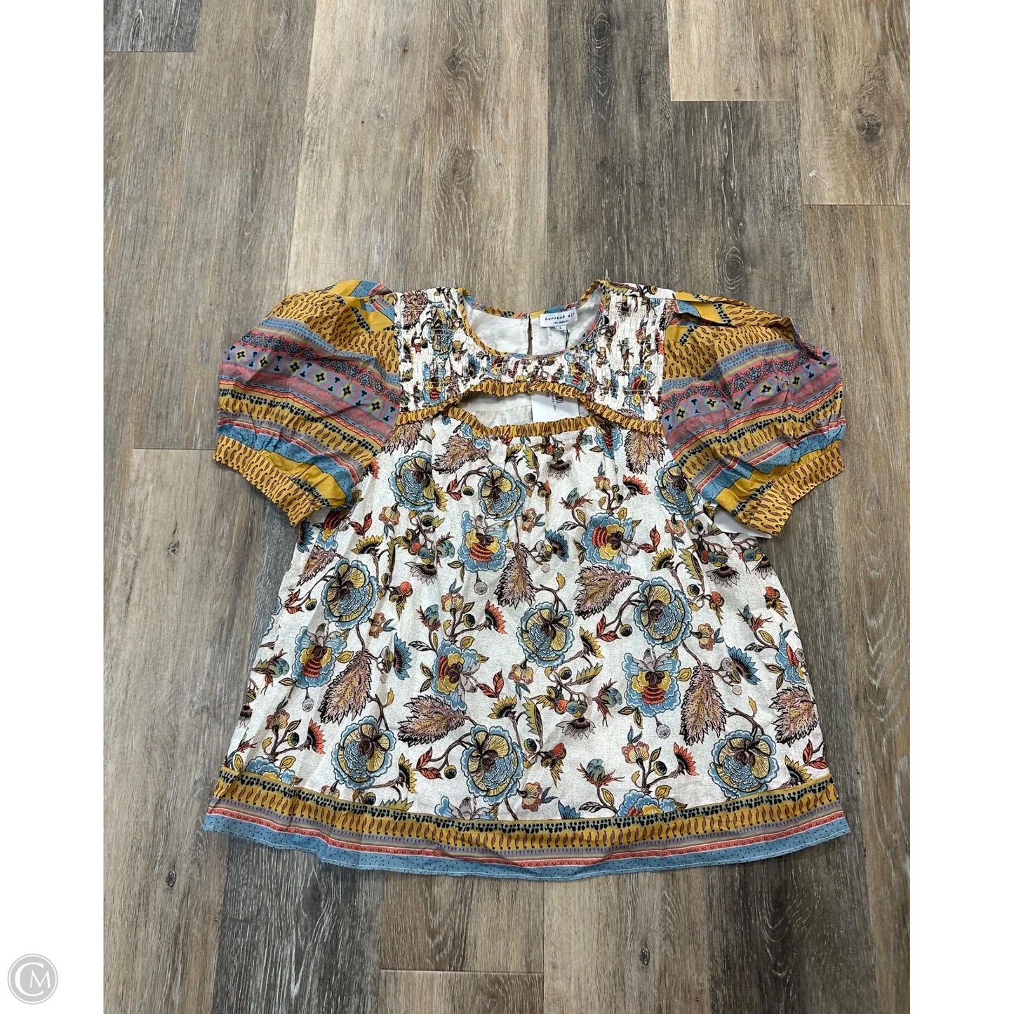 Blouse Short Sleeve By Current Air In Multi-colored, Size: L