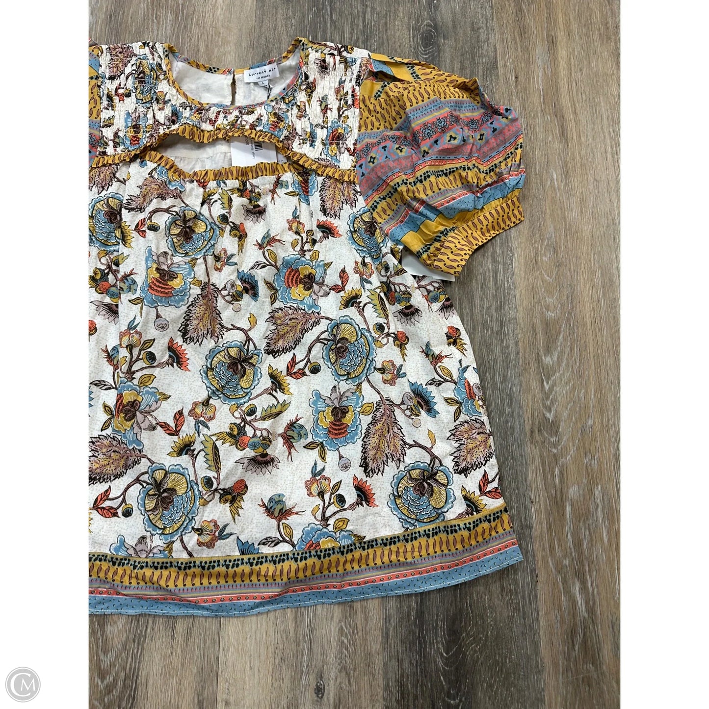 Blouse Short Sleeve By Current Air In Multi-colored, Size: L