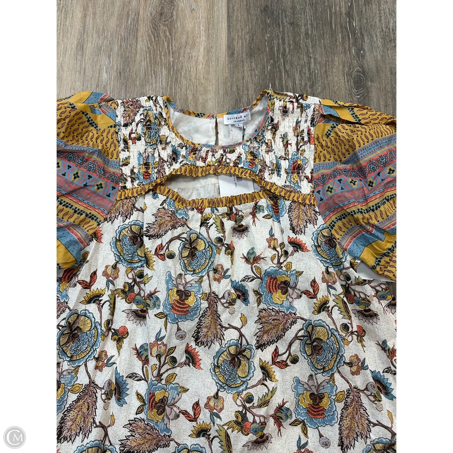 Blouse Short Sleeve By Current Air In Multi-colored, Size: L