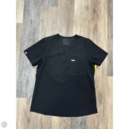 Athletic Top Short Sleeve By Figs In Black, Size: M
