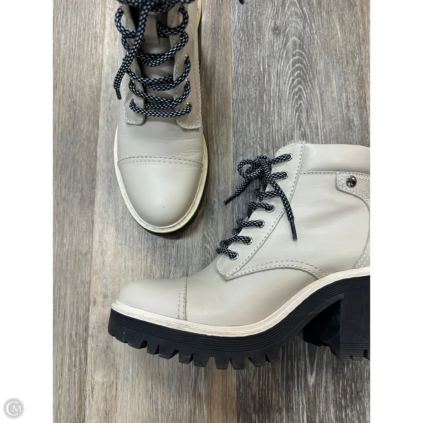 Boots Ankle Heels By Marc Fisher In Cream, Size: 7.5