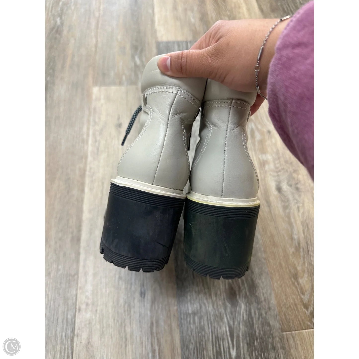 Boots Ankle Heels By Marc Fisher In Cream, Size: 7.5