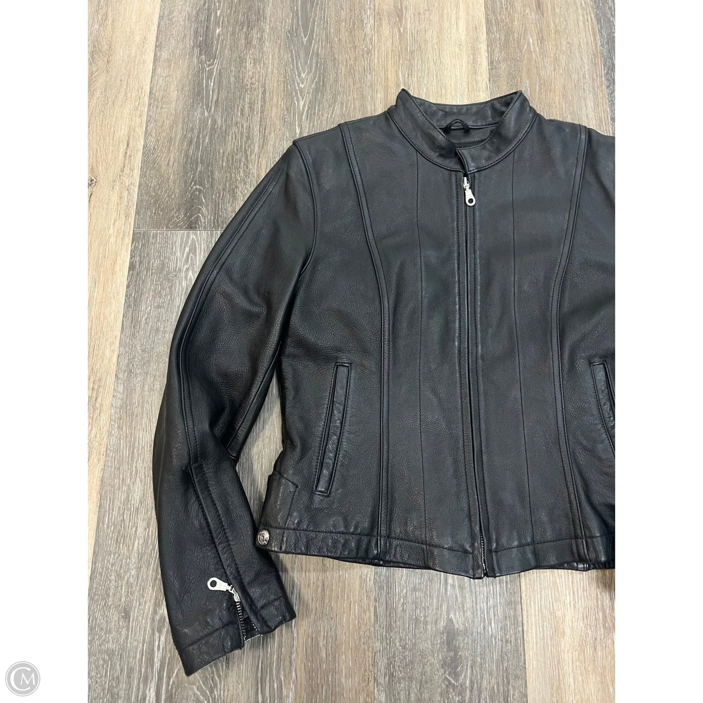 Jacket Leather By Wilsons Leather In Black, Size: M