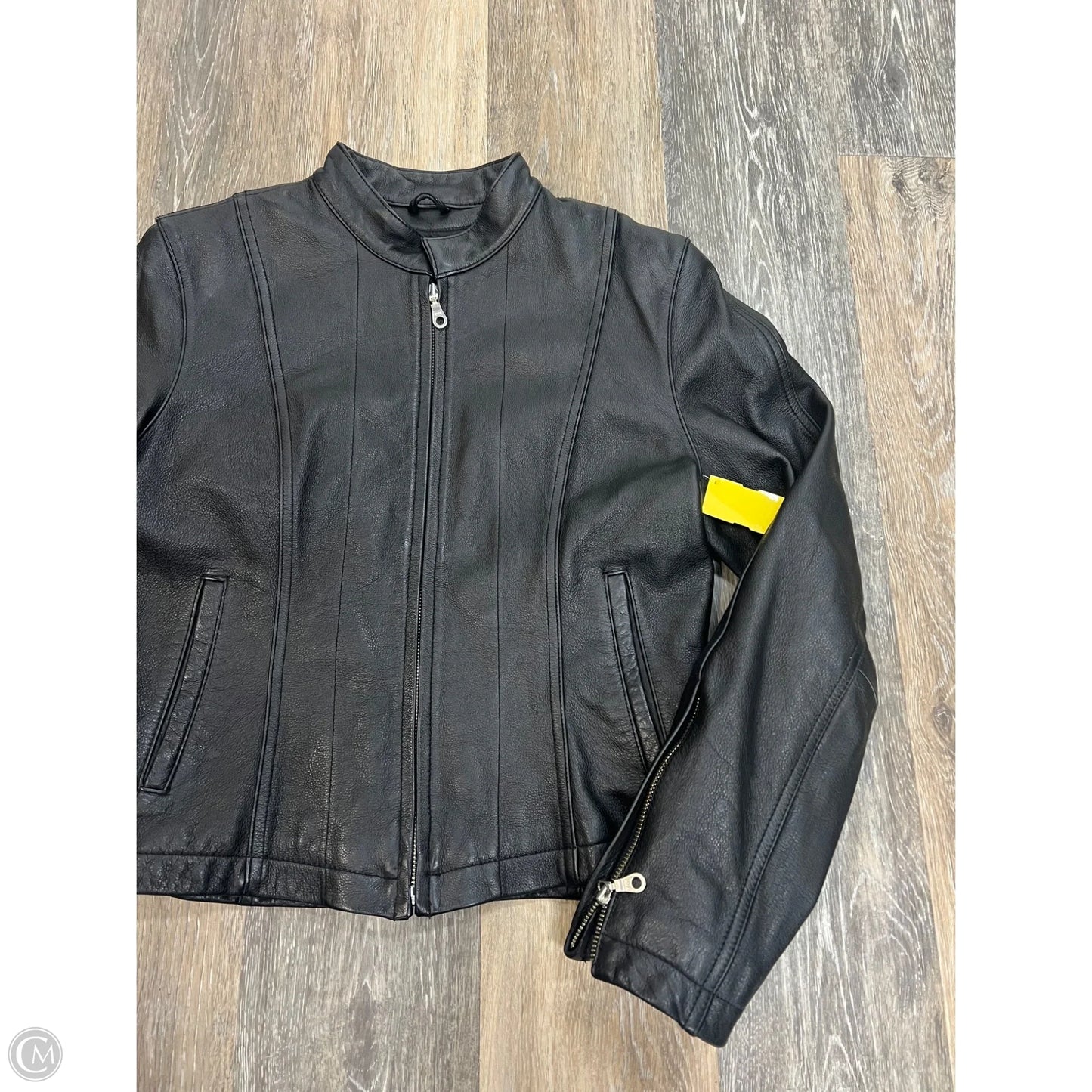 Jacket Leather By Wilsons Leather In Black, Size: M
