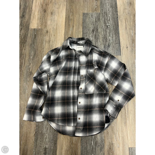 Blouse Long Sleeve By Abercrombie And Fitch In Plaid Pattern, Size: S