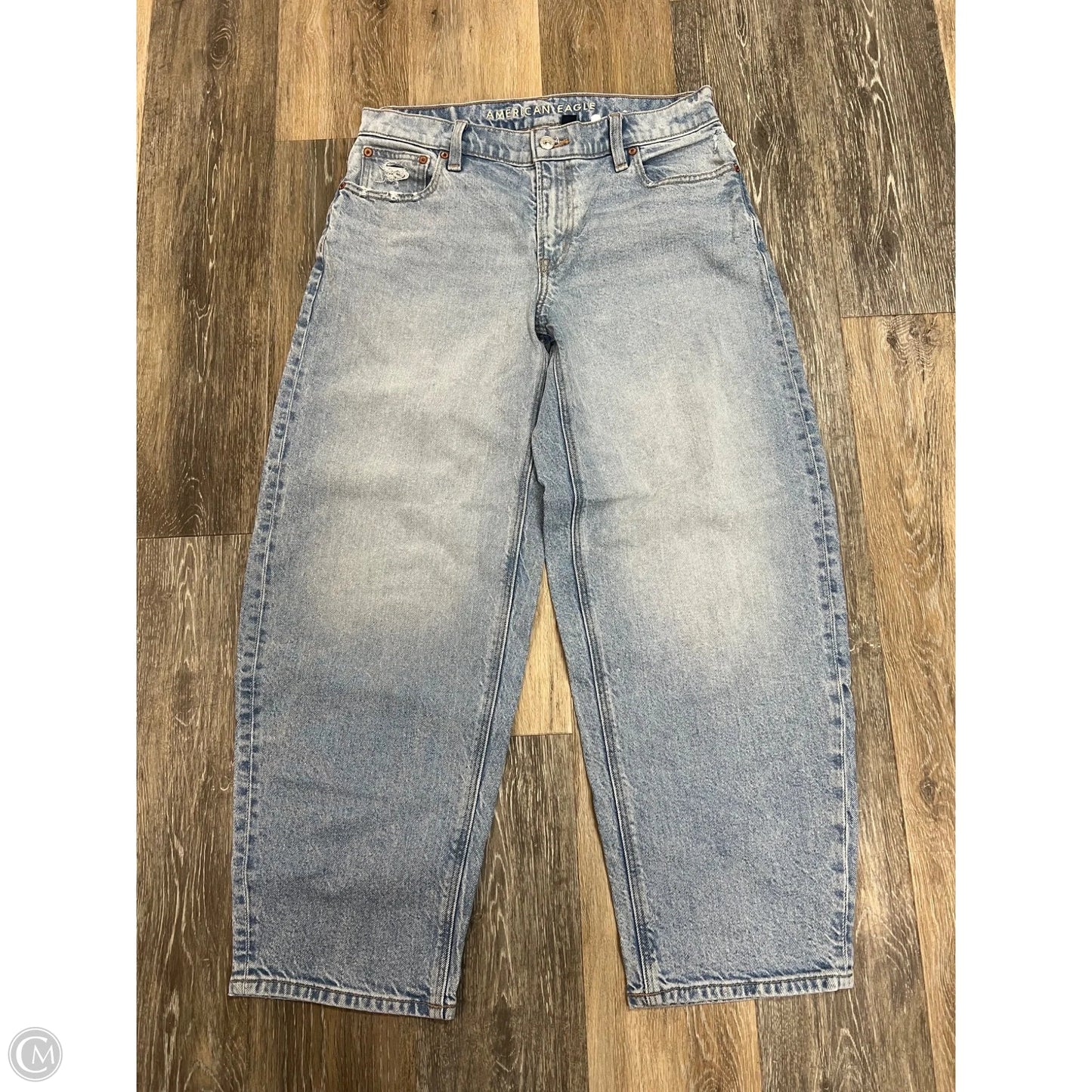 -Jeans Straight By American Eagle In Blue Denim, Size: 2