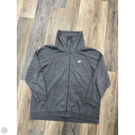 Athletic Sweatshirt Collar By Nike In Grey, Size: 1x