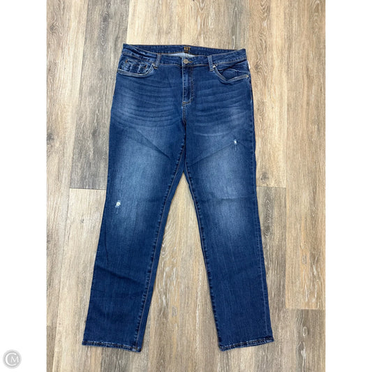 Jeans Straight By Kut In Blue Denim, Size: 14