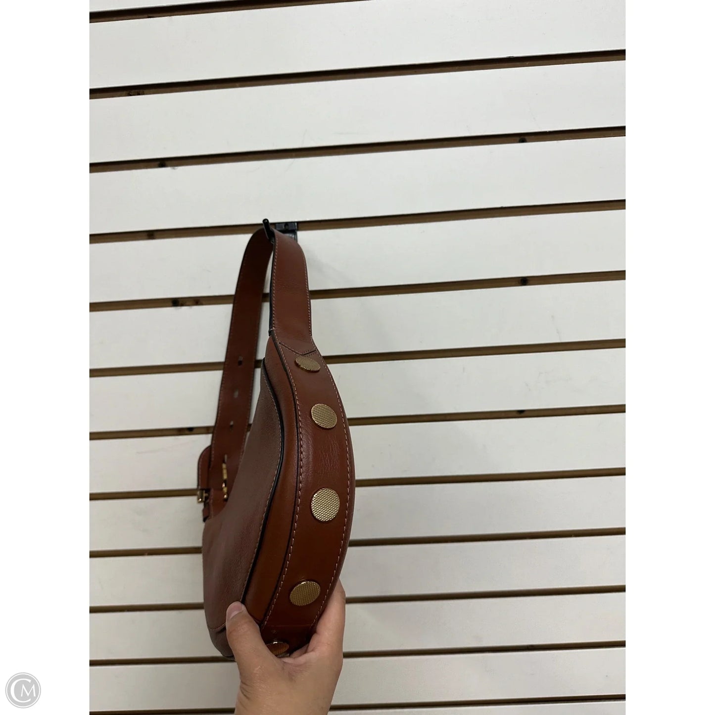 Handbag Leather By Fossil, Size: Small