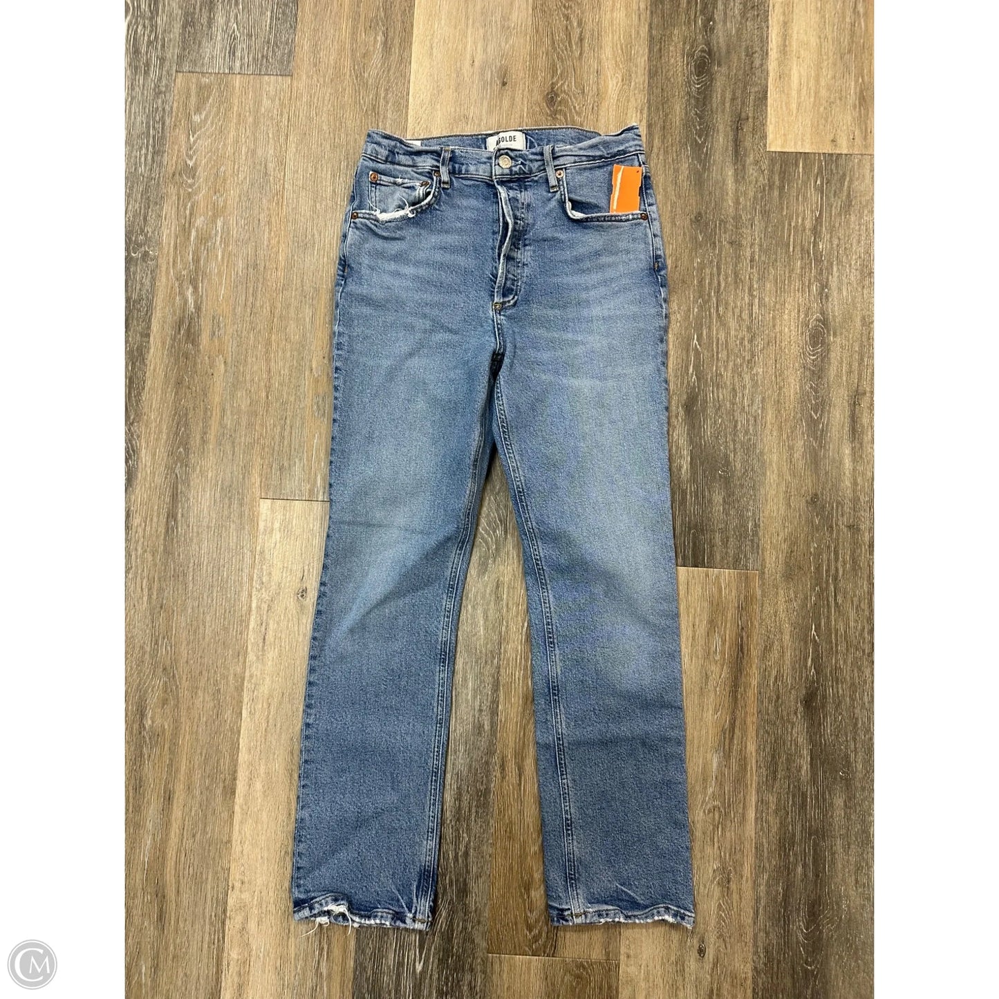 Jeans Straight By Agolde In Blue Denim, Size: 4