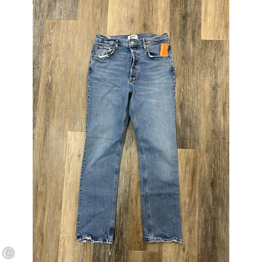 Jeans Straight By Agolde In Blue Denim, Size: 4
