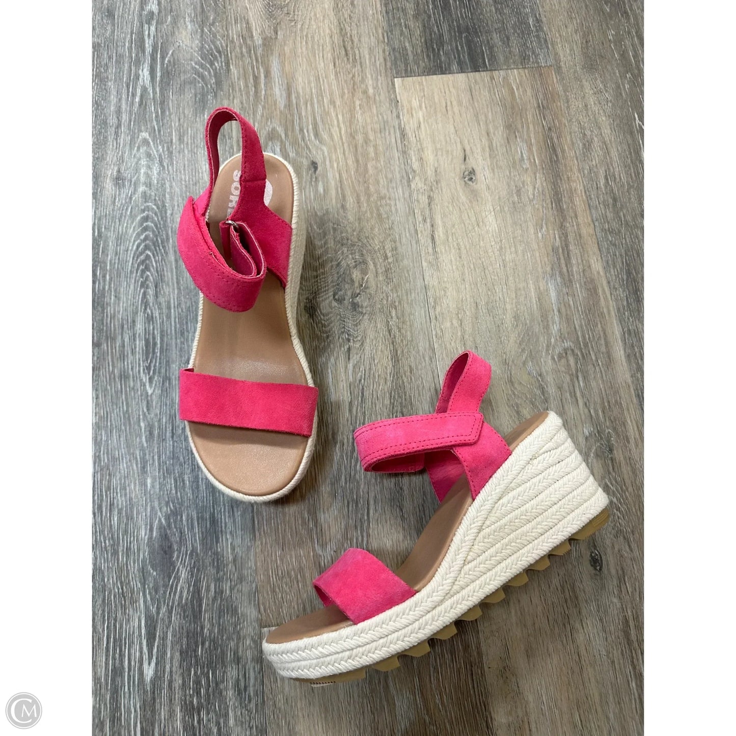 -Sandals Heels Block By Sorel In Pink, Size: 7.5
