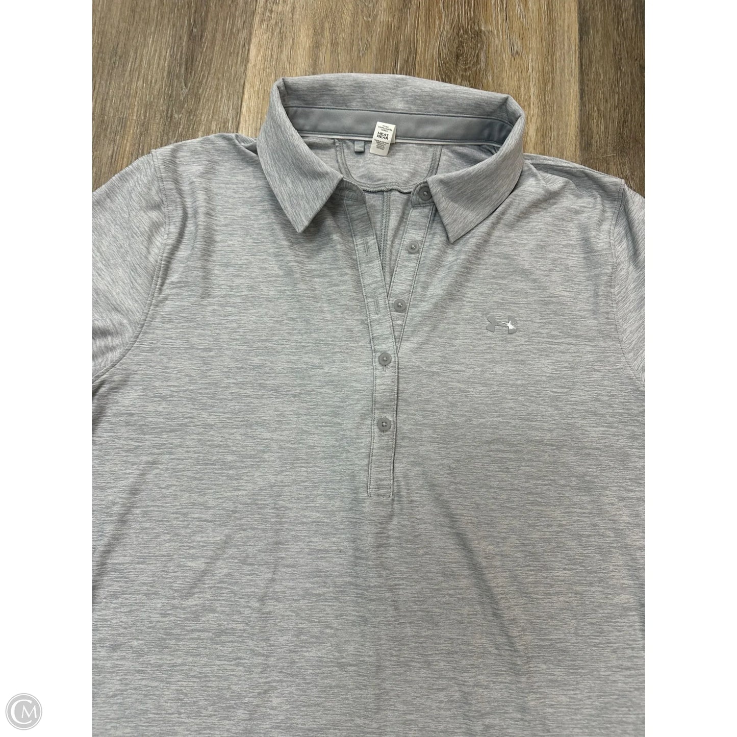 Athletic Top Short Sleeve By Under Armour In Grey, Size: Xl