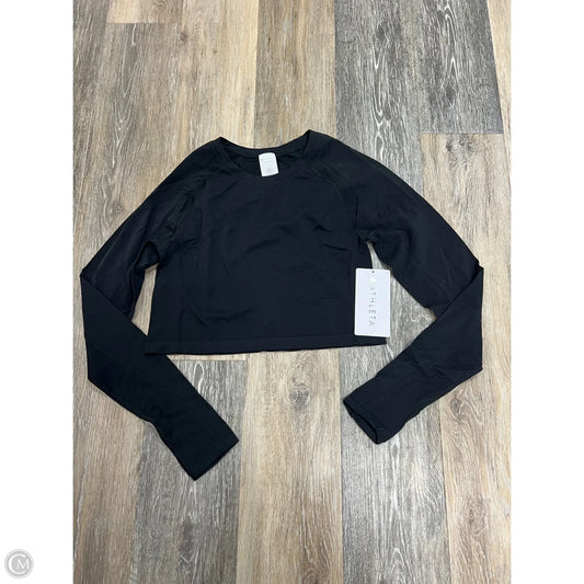 Athletic Top Long Sleeve Collar By Athleta In Black, Size: M