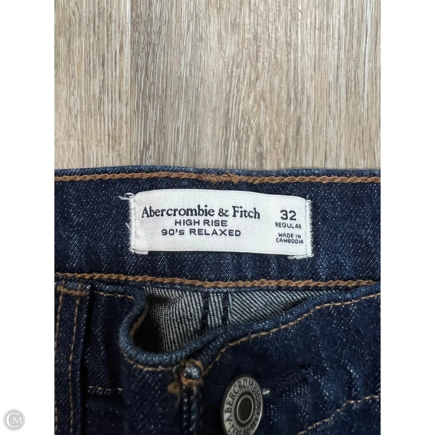 -Jeans Wide Leg By Abercrombie And Fitch In Blue Denim, Size: 14/32