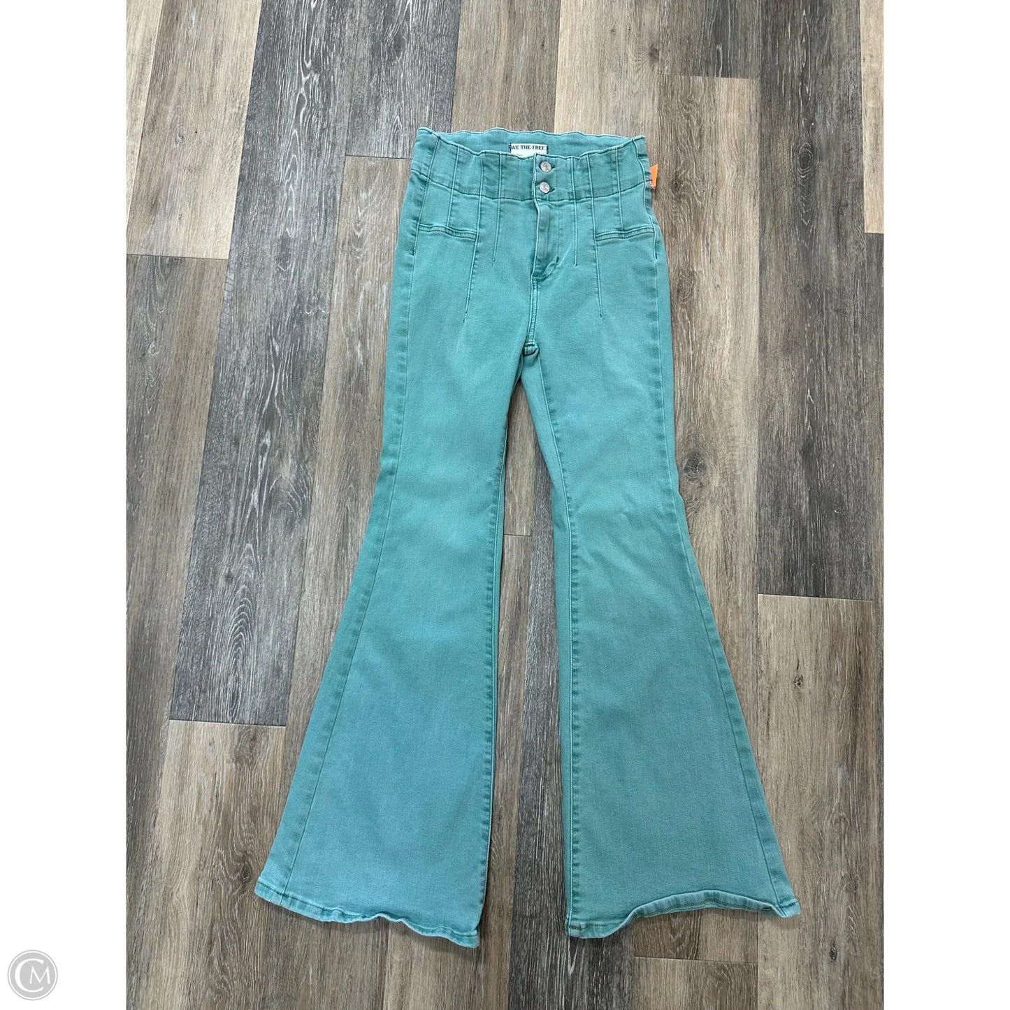 Jeans Flared By We The Free In Green Denim, Size: 4