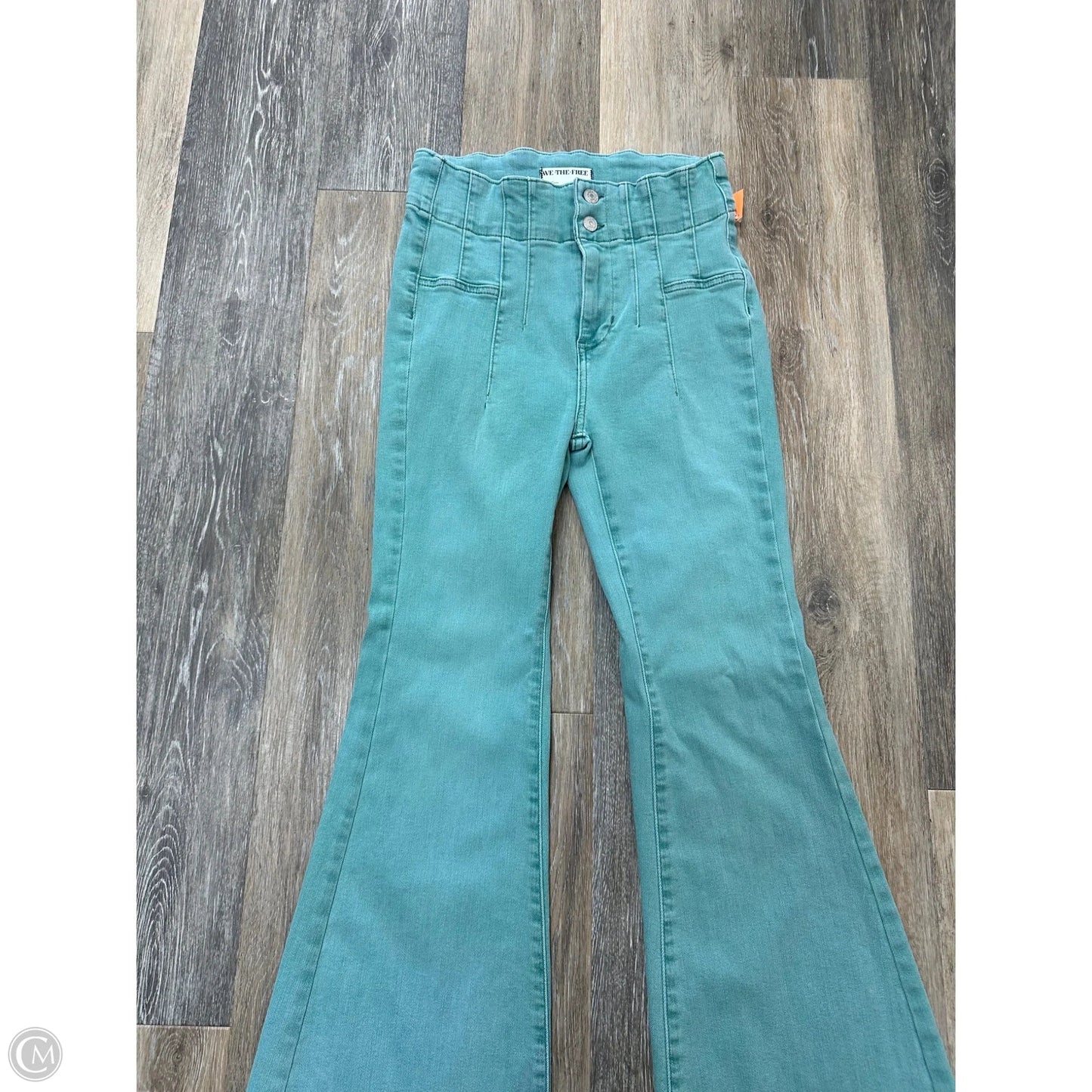 Jeans Flared By We The Free In Green Denim, Size: 4