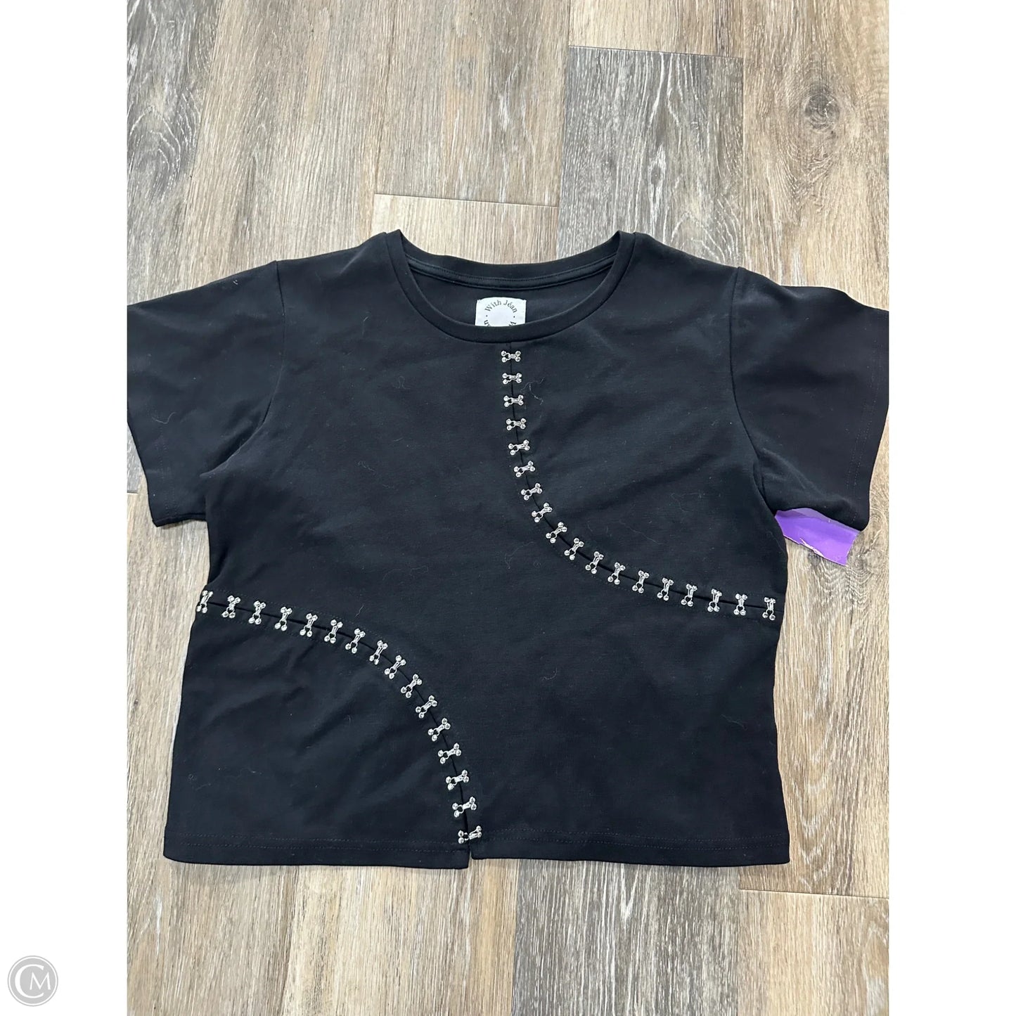 Top Short Sleeve By With Jean In Black, Size: L