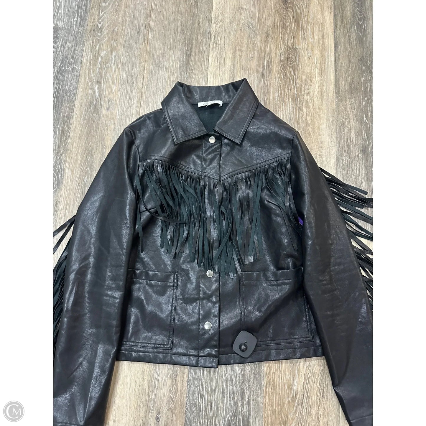 Jacket Leather By Cloud Ten In Black, Size: S