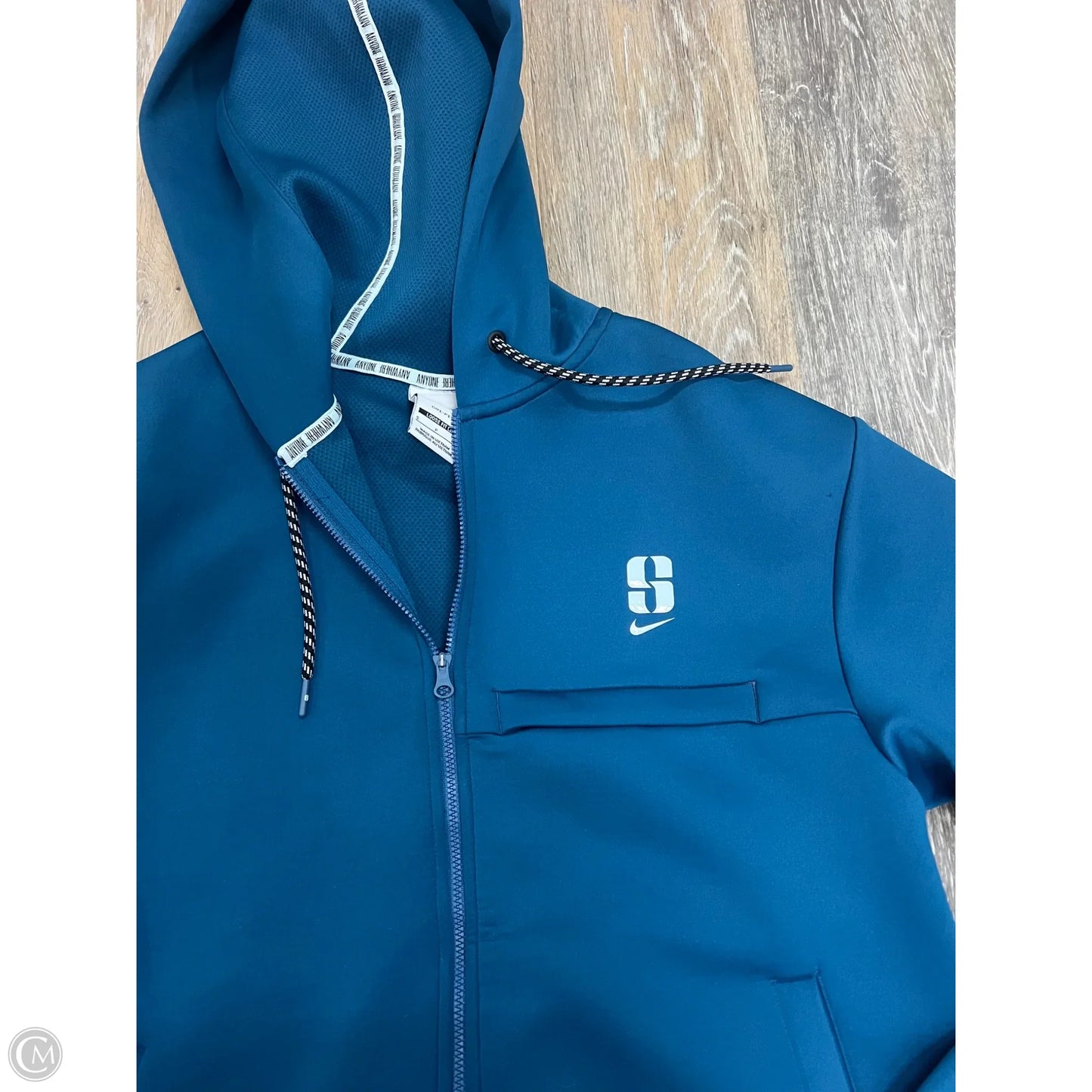Athletic Sweatshirt Hoodie By Nike In Blue, Size: S