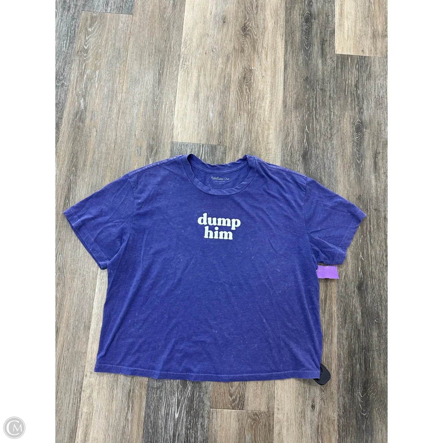 Top Short Sleeve By Rebellious One In Purple, Size: L