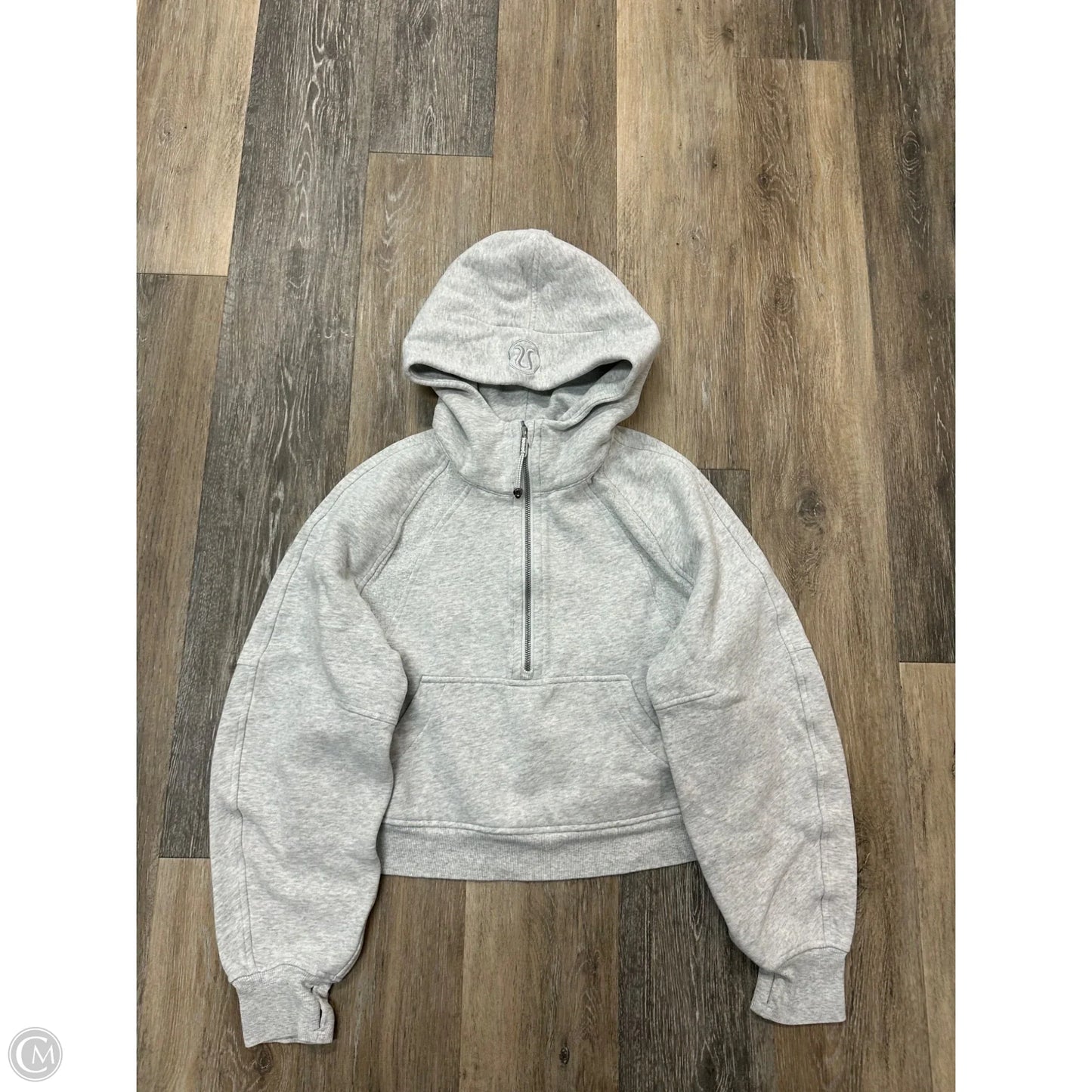Athletic Sweatshirt Hoodie By Lululemon In Grey, Size: Xs