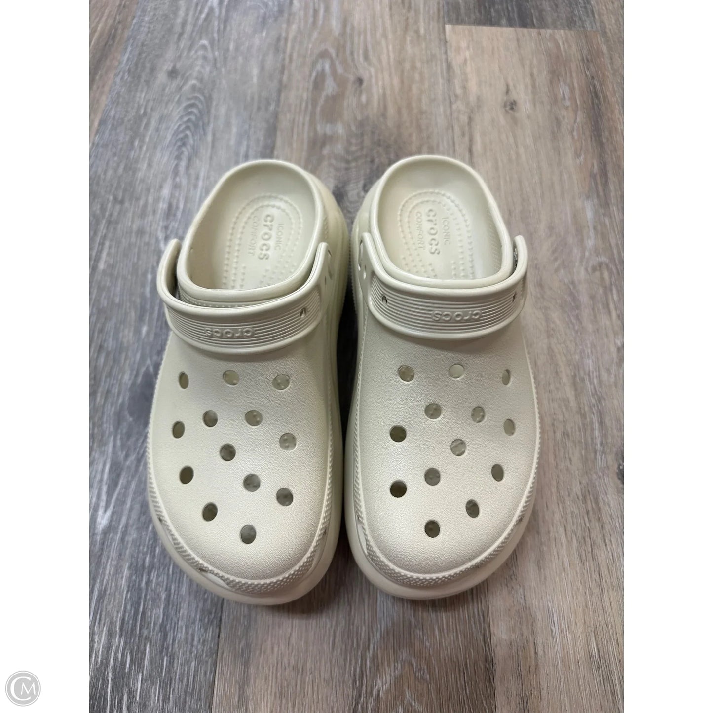Sandals Heels Block By Crocs In Tan, Size: 7