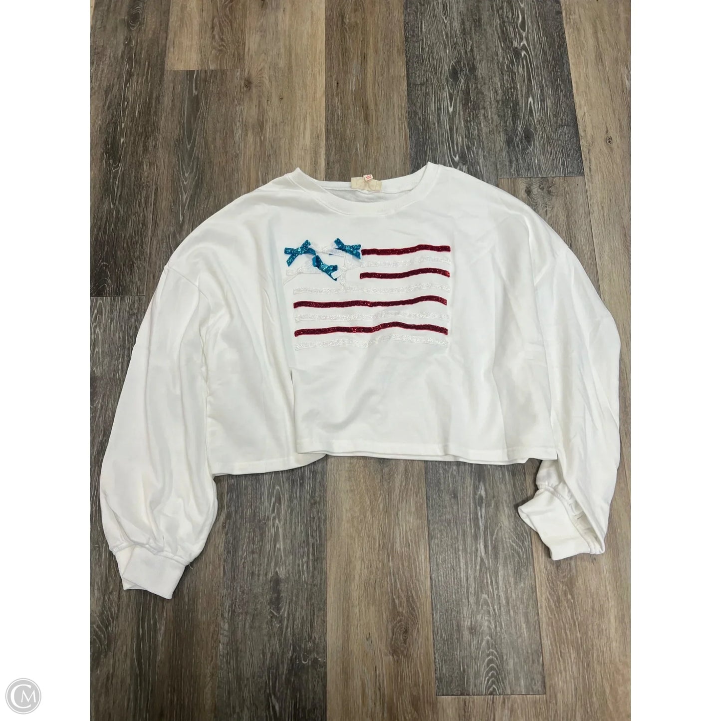 Top Long Sleeve By Peach Love Cream California In White, Size: L