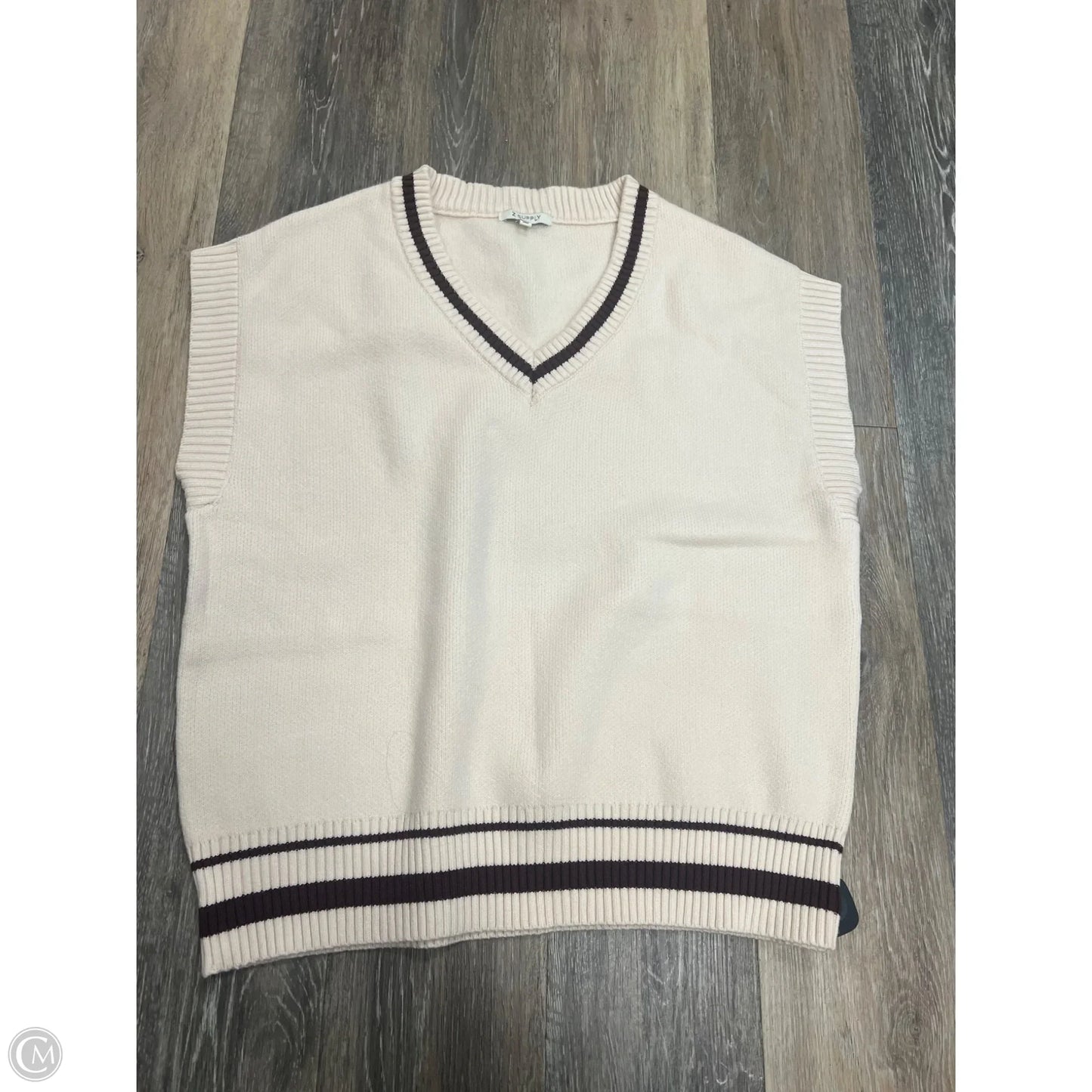 Sweater Short Sleeve By Z Supply In White, Size: M