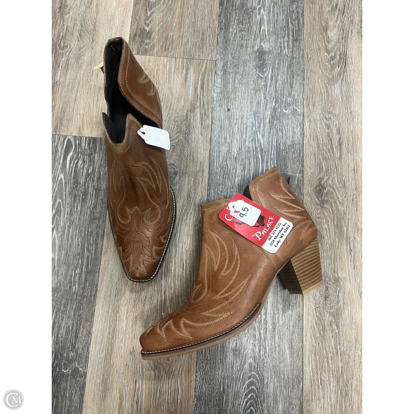 Boots Ankle Heels By Roper In Brown, Size: 9.5