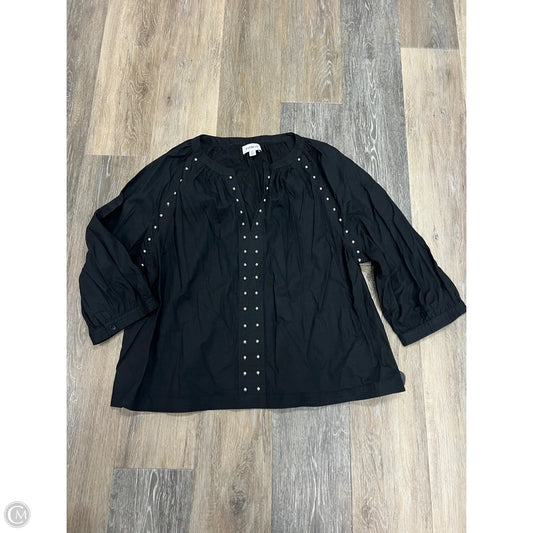 Blouse Long Sleeve By Evereve In Black, Size: Xl