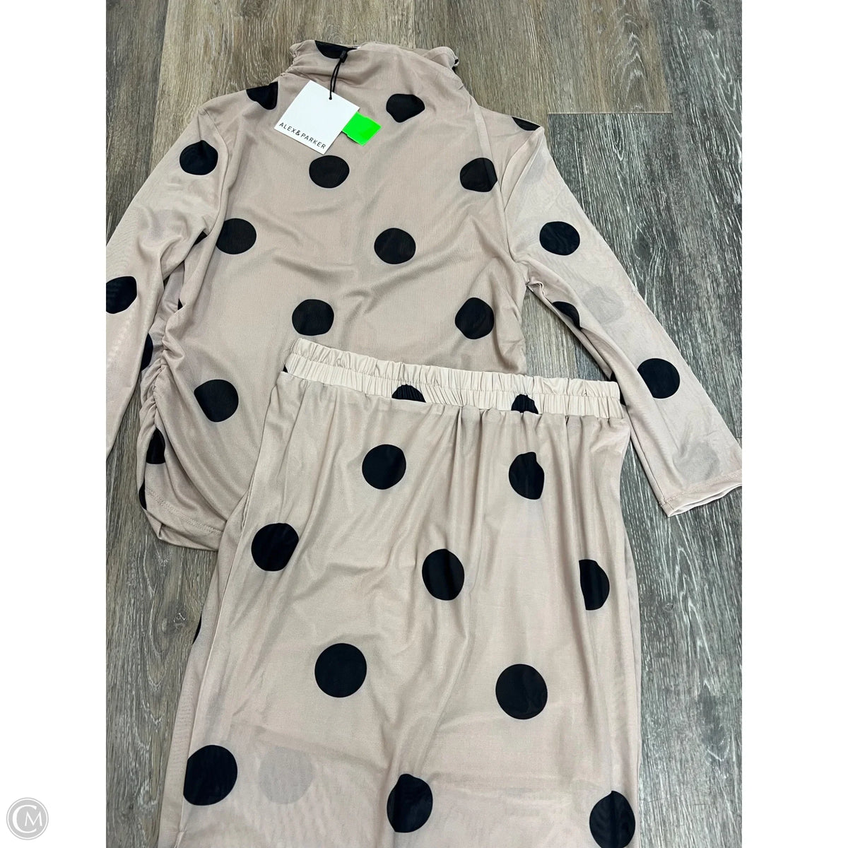 Skirt Set 2pc By Alex & Parker In Polkadot Pattern, Size: M
