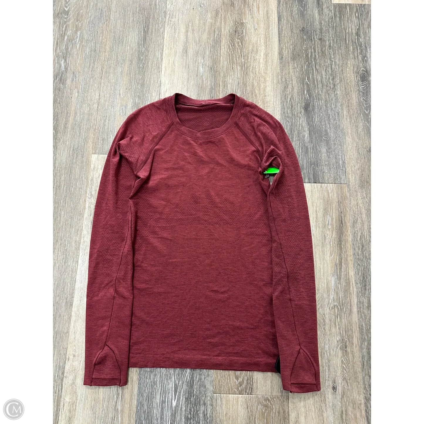 Athletic Top Long Sleeve Collar By Lululemon In Red, Size: 4